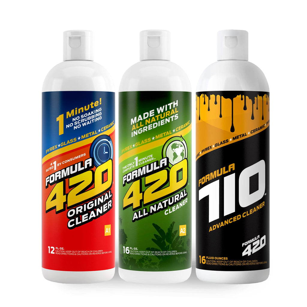 Bong Cleaner - A1 - Formula 420 Original Cleaner / A2 - Formula 420 Natural Cleaner / C1 - Formula 710 Advanced Cleaner - Best Bong Cleaner - Glass Pipe Cleaner