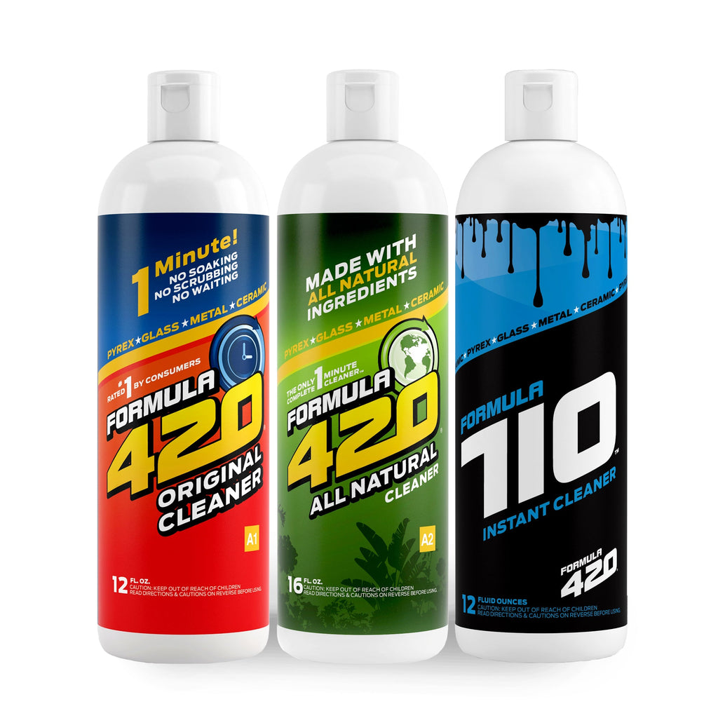Bong Cleaner - A1 - Formula 420 Original Cleaner / A2 - Formula 420 Natural Cleaner / C2 -Formula 710 Instant Cleaner - Best Bong Cleaner - Glass Pipe Cleaner