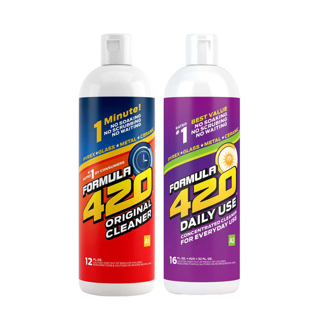 Bong Cleaner - A1 - Formula 420 Original Cleaner & A3 - Formula 420 Daily Use - Best Bong Cleaner - Glass Pipe Cleaner