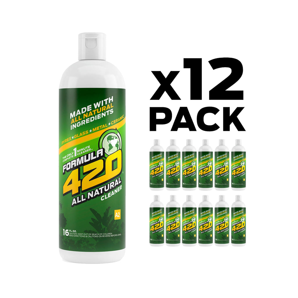 Bong Cleaner - A2 - Formula 420 All Natural - 12 Pack - Best Bong Cleaner - Glass Pipe Cleaner