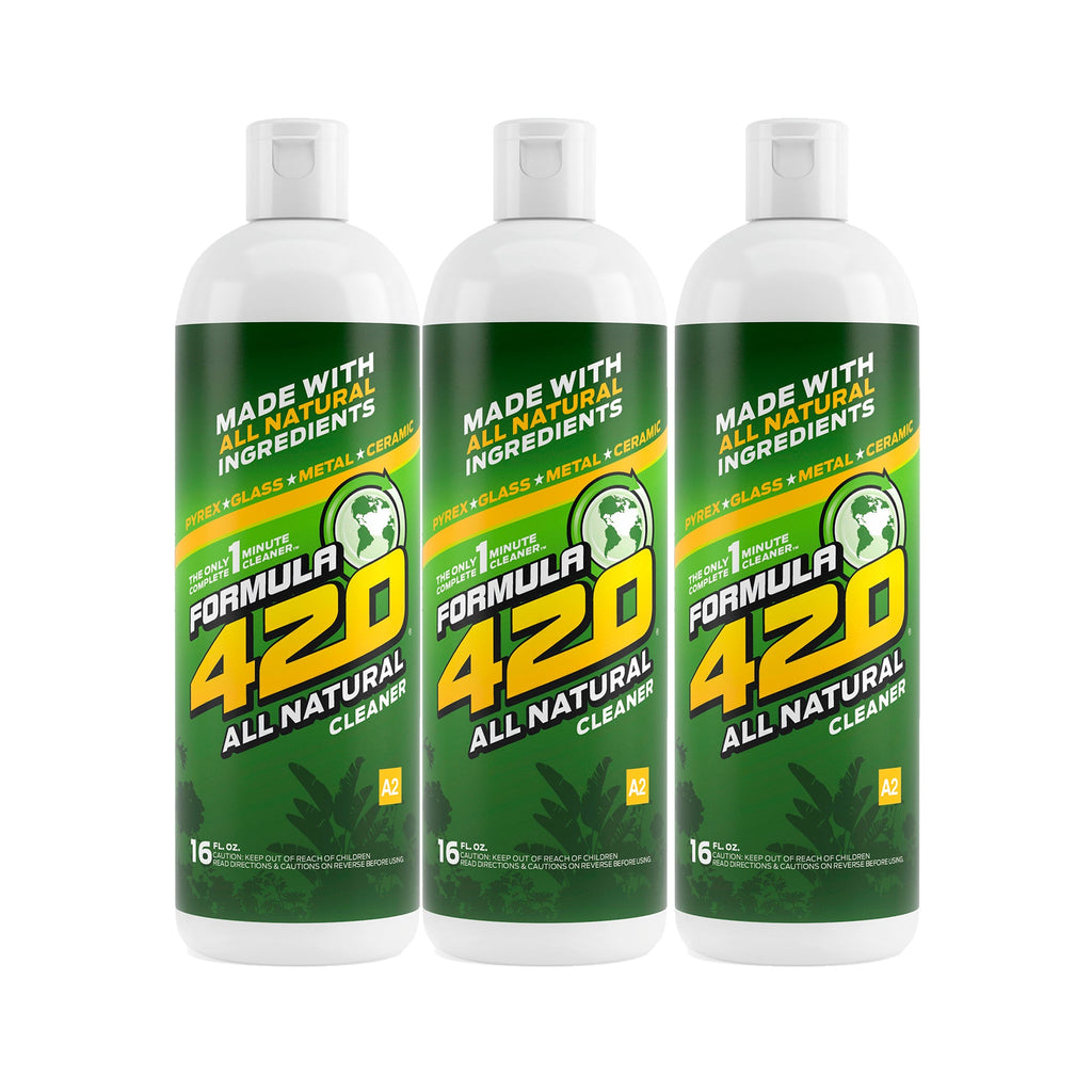Bong Cleaner - A2 - Formula 420 All Natural 3 Pack - Best Bong Cleaner - Glass Pipe Cleaner