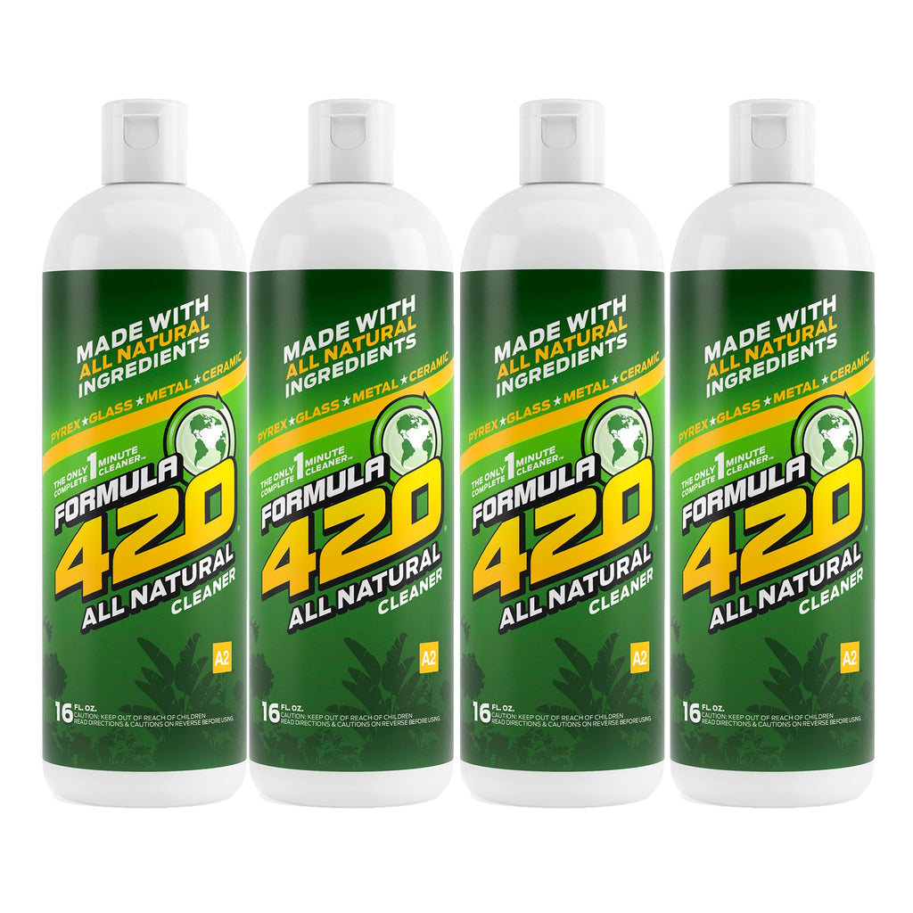 Bong Cleaner - A2 - Formula 420 All Natural 4 Pack - Best Bong Cleaner - Glass Pipe Cleaner