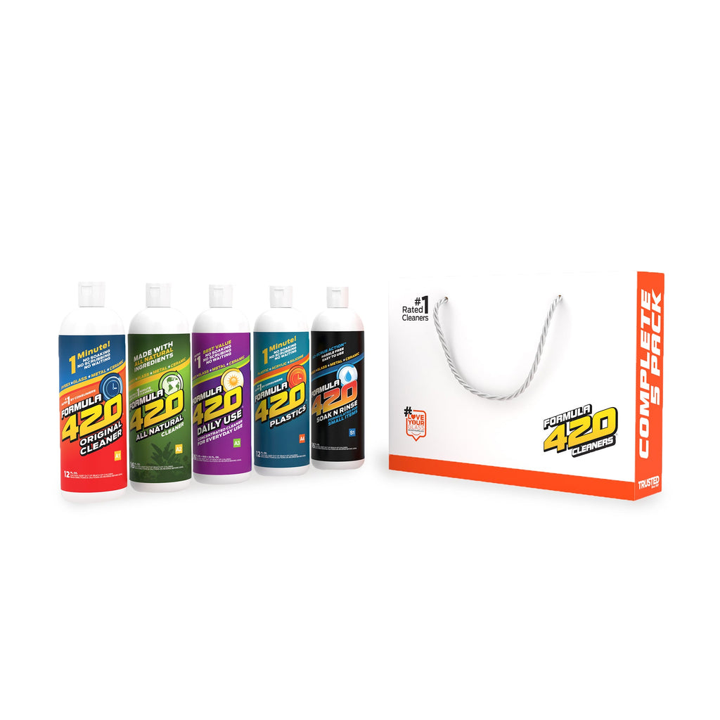 Bong Cleaner - Formula 420 Cleaners - Complete 5 Pack [Free Shipping] - Best Bong Cleaner - Glass Pipe Cleaner