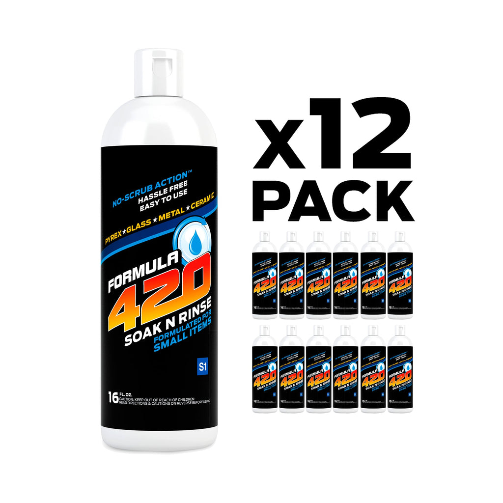 Bong Cleaner - S1 – Formula 420 Soak-N-Rinse - 12 PACK - Best Bong Cleaner - Glass Pipe Cleaner