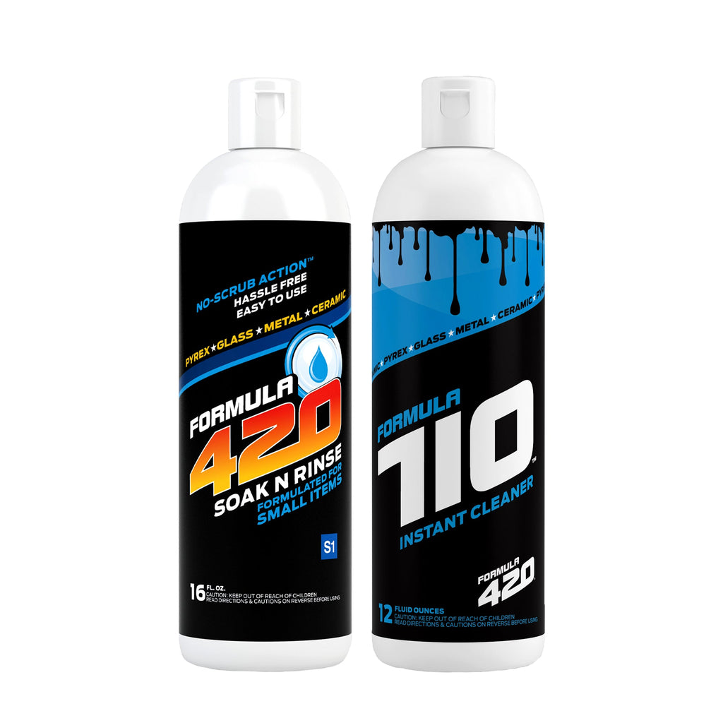 Bong Cleaner - S1 - Formula 420 Soak-N-Rinse & C2 - Formula 710 Instant Cleaner - Best Bong Cleaner - Glass Pipe Cleaner